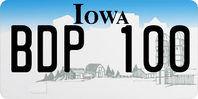 IA license plate BDP100