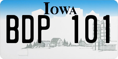 IA license plate BDP101