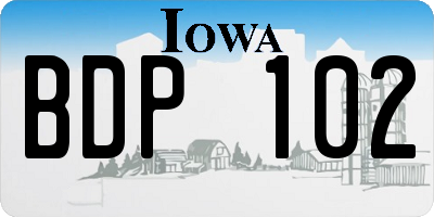 IA license plate BDP102
