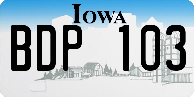 IA license plate BDP103