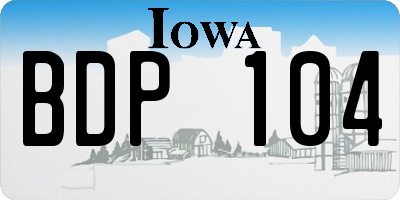 IA license plate BDP104