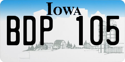 IA license plate BDP105