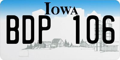 IA license plate BDP106