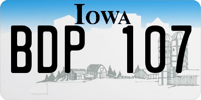 IA license plate BDP107