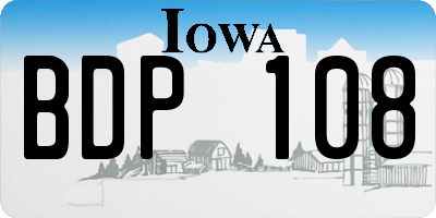 IA license plate BDP108