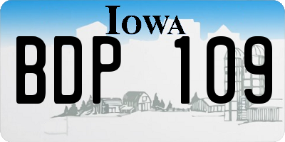 IA license plate BDP109