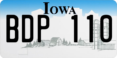 IA license plate BDP110