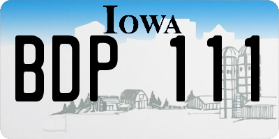 IA license plate BDP111