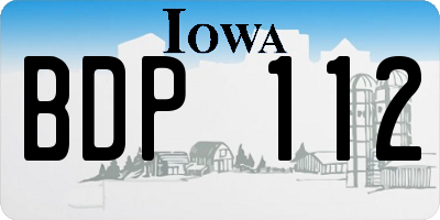 IA license plate BDP112