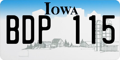IA license plate BDP115