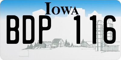 IA license plate BDP116