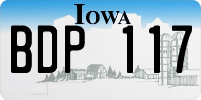IA license plate BDP117