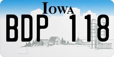 IA license plate BDP118