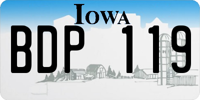 IA license plate BDP119