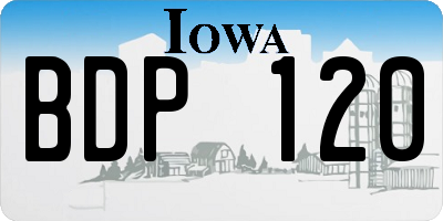 IA license plate BDP120