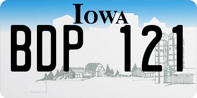 IA license plate BDP121