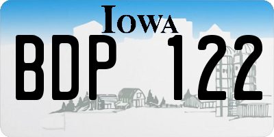 IA license plate BDP122