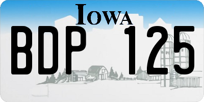 IA license plate BDP125