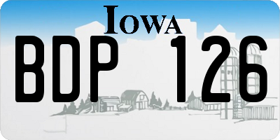 IA license plate BDP126