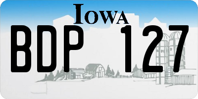 IA license plate BDP127