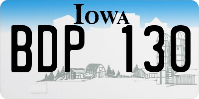 IA license plate BDP130