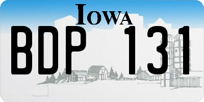 IA license plate BDP131