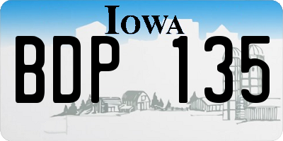 IA license plate BDP135