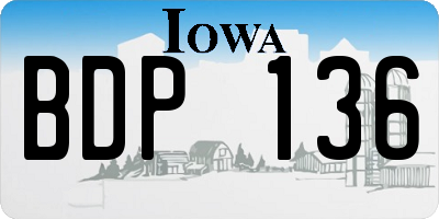 IA license plate BDP136
