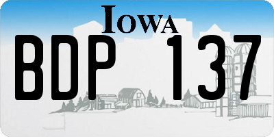 IA license plate BDP137