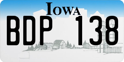 IA license plate BDP138