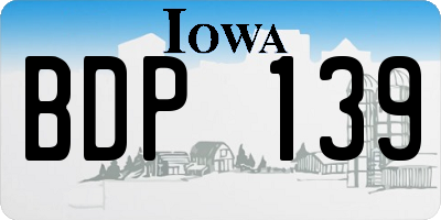 IA license plate BDP139