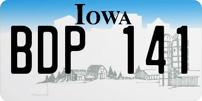 IA license plate BDP141