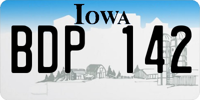 IA license plate BDP142