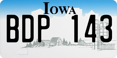 IA license plate BDP143