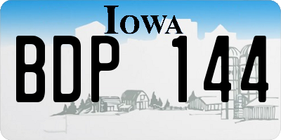IA license plate BDP144