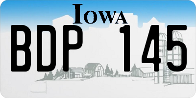 IA license plate BDP145