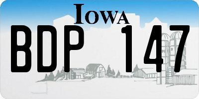 IA license plate BDP147