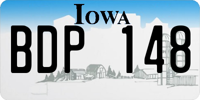 IA license plate BDP148