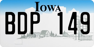 IA license plate BDP149