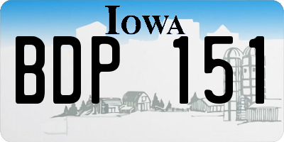 IA license plate BDP151