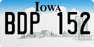 IA license plate BDP152