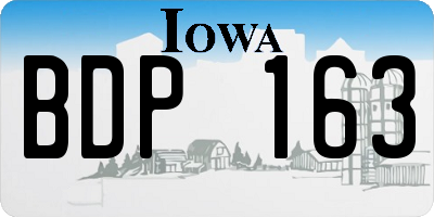 IA license plate BDP163