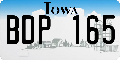 IA license plate BDP165