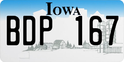 IA license plate BDP167