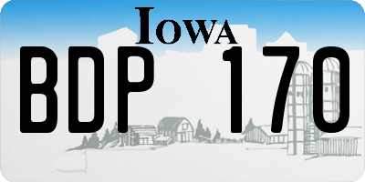 IA license plate BDP170