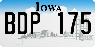 IA license plate BDP175