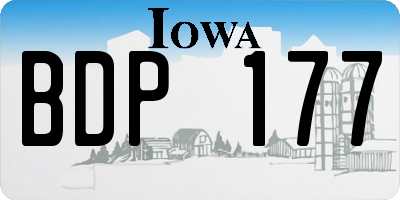 IA license plate BDP177