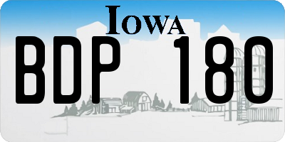 IA license plate BDP180