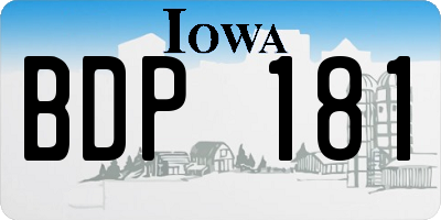IA license plate BDP181