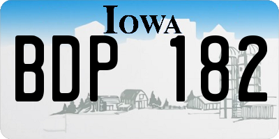 IA license plate BDP182